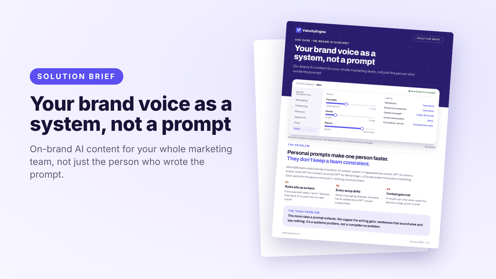 Your brand voice as a system, not a prompt solution brief cover