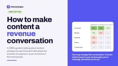 Cover of the VelocityEngine eBook: How to make content a revenue conversation